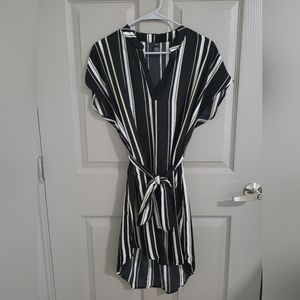 Stripes Notch Neck Dress